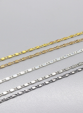 卉萱高温保色纯铜锁子链条项链欧美简约小众无吊坠锁骨链日字链女