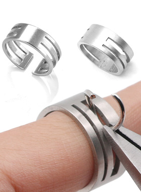 不锈钢挂圈戒指手工戒开圈戒指 DIY单圈开合器饰品工具配件钛钢