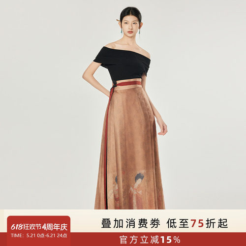 听旬仕女图夏季新款国风T恤