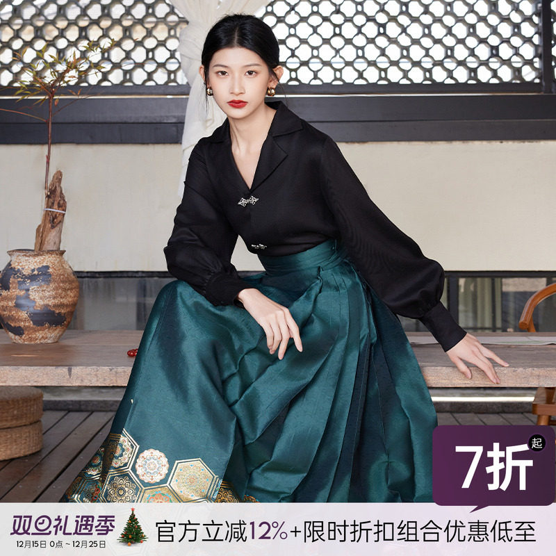 听旬浪淘沙改良汉服国风马面裙女