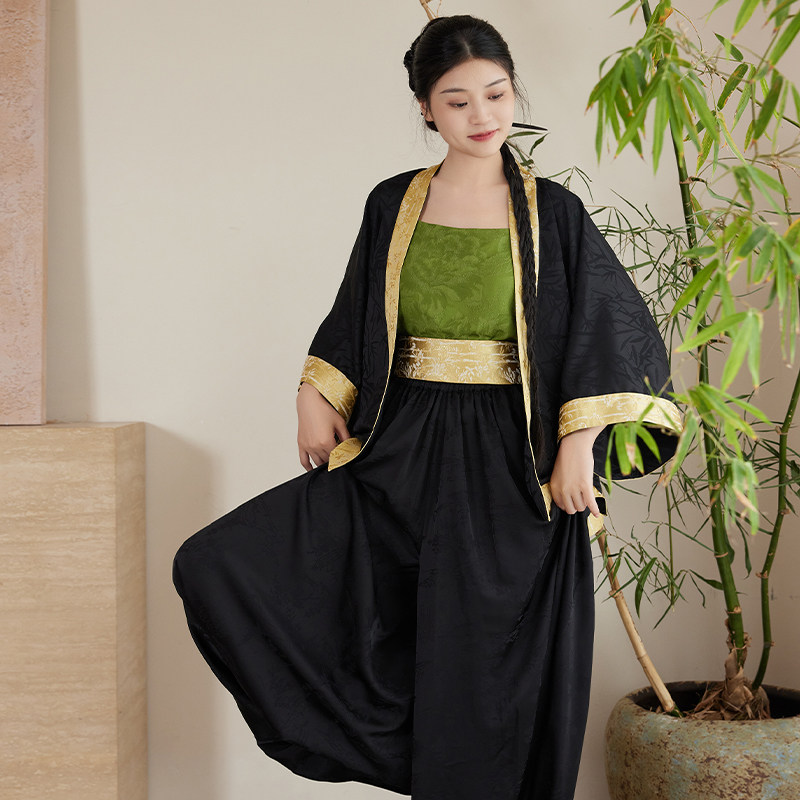 听旬汉服宋制短衫通勤改良灯笼裤图片