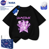 NASA猎魔女团K 潮 儿童休闲百搭宽松上衣亲子装 POP圆领短袖 T恤夏季