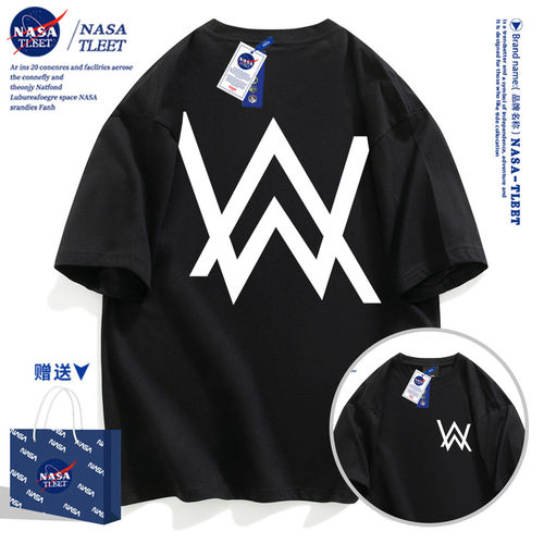 NASA联名嘉豪战衣strong哥同款艾伦沃克短袖t恤衫青少年休闲半袖