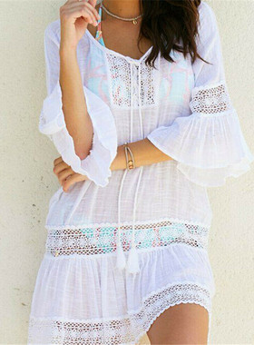 n 2019 Summer Ladies Cover-Ups Bathing Suit Beach Wear Tunic