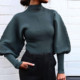 sleeve solid color Long ladies sweater