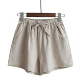 women女运动a字棉麻短裤 line and Sports shorts cotton linen
