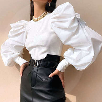 White Solid Fashion Elegant Blouses and Tops Female Clothes