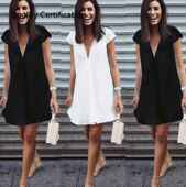 Plus Size Mini Short Casual Dress Black Dresses New 2020