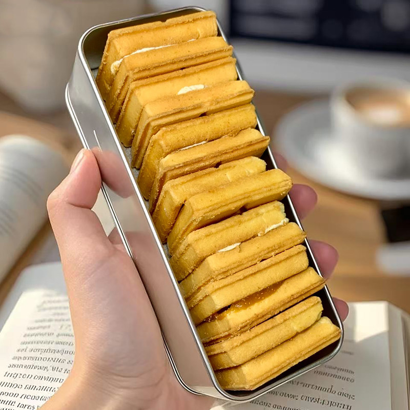 咖啡脑袋必入！莲木叙咖啡焦糖奶油夹心酥饼干双重夹心焦糖奶油酥