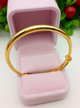 仿黄金磨砂麻花结婚久不掉色手镯