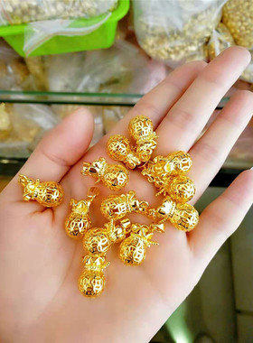 幸运钱袋黄铜镀金久不掉色吊坠