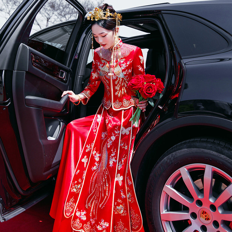 秀禾服2021年新款结婚中式新娘嫁衣婚纱礼服敬酒服女敬酒夏季秀禾