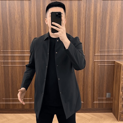 25冬季新款外套防风保暖面料可拆卸白鹅绒内胆男士中长款羽绒风衣