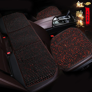 夏季红酸枝木珠汽车坐垫新款菩提子三件套凉垫四季单片无靠背车垫