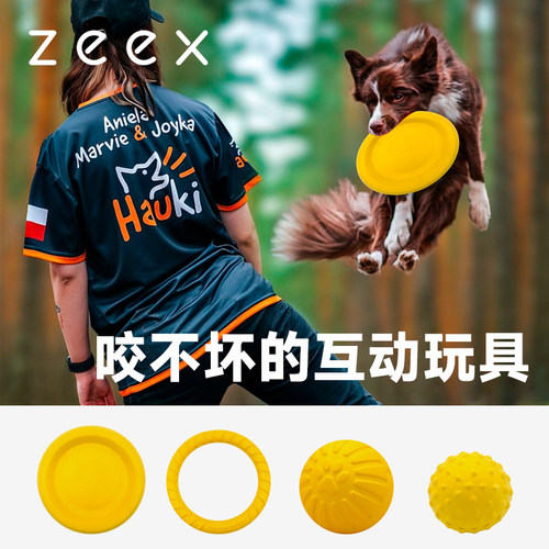 zeex咬不坏狗玩具飞盘浮水巡回球
