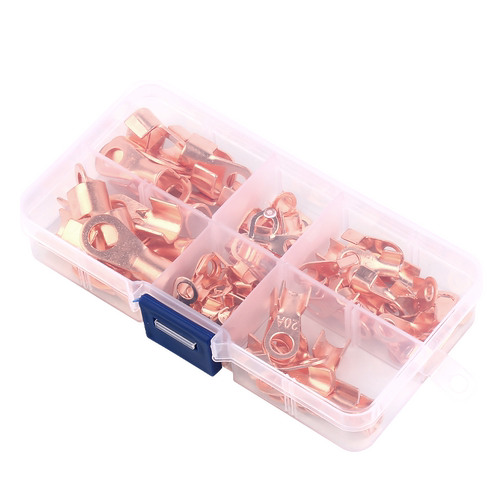 OT开口铜鼻子 紫铜电线连接器接线端头 5A10A20A40A60A 80只套装