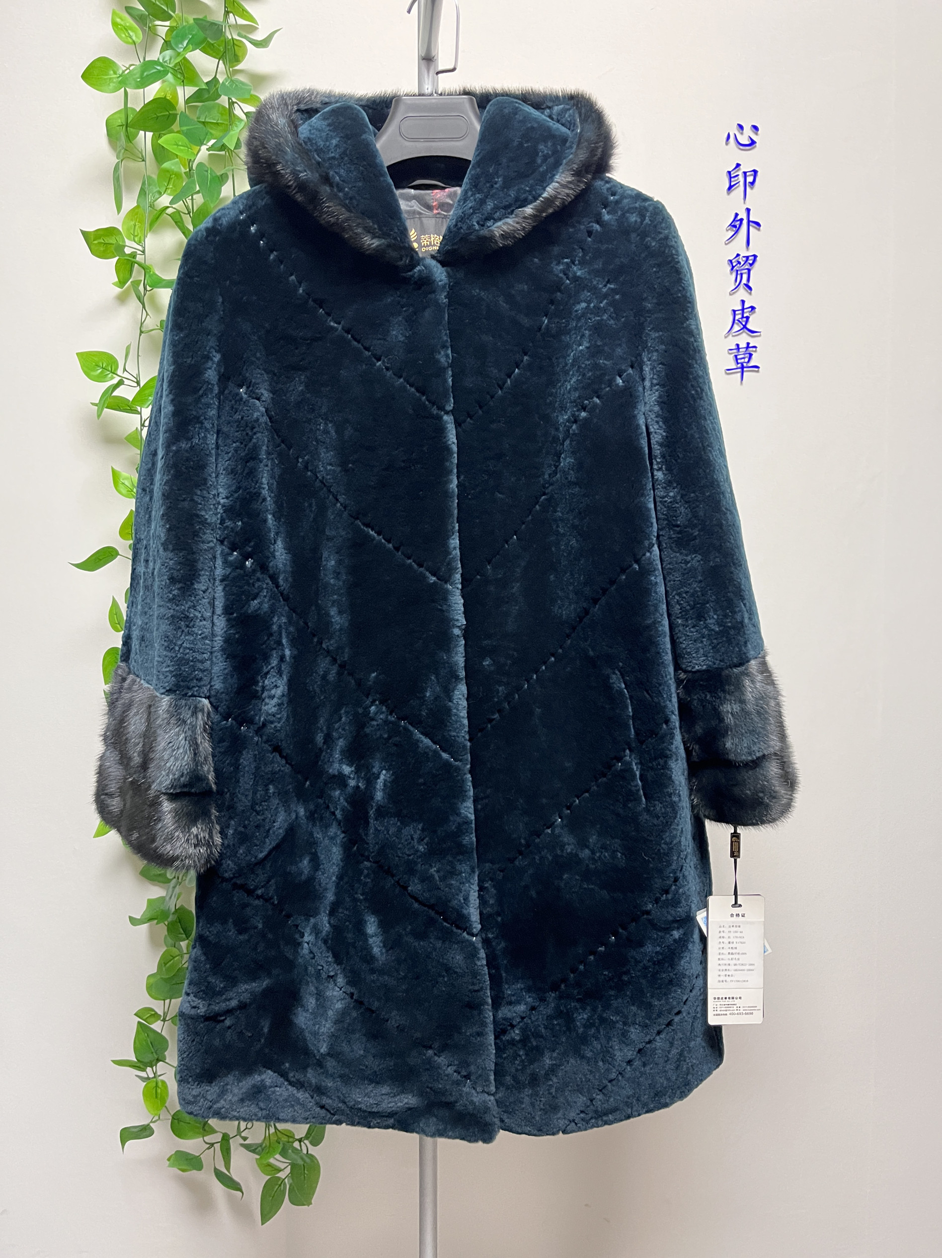 断码尾货澳洲进口原生态羊皮毛一体木遁羊剪绒皮毛一体水貂连帽款