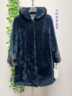 断码尾货澳洲进口原生态羊皮毛一体木遁羊剪绒皮毛一体水貂连帽款