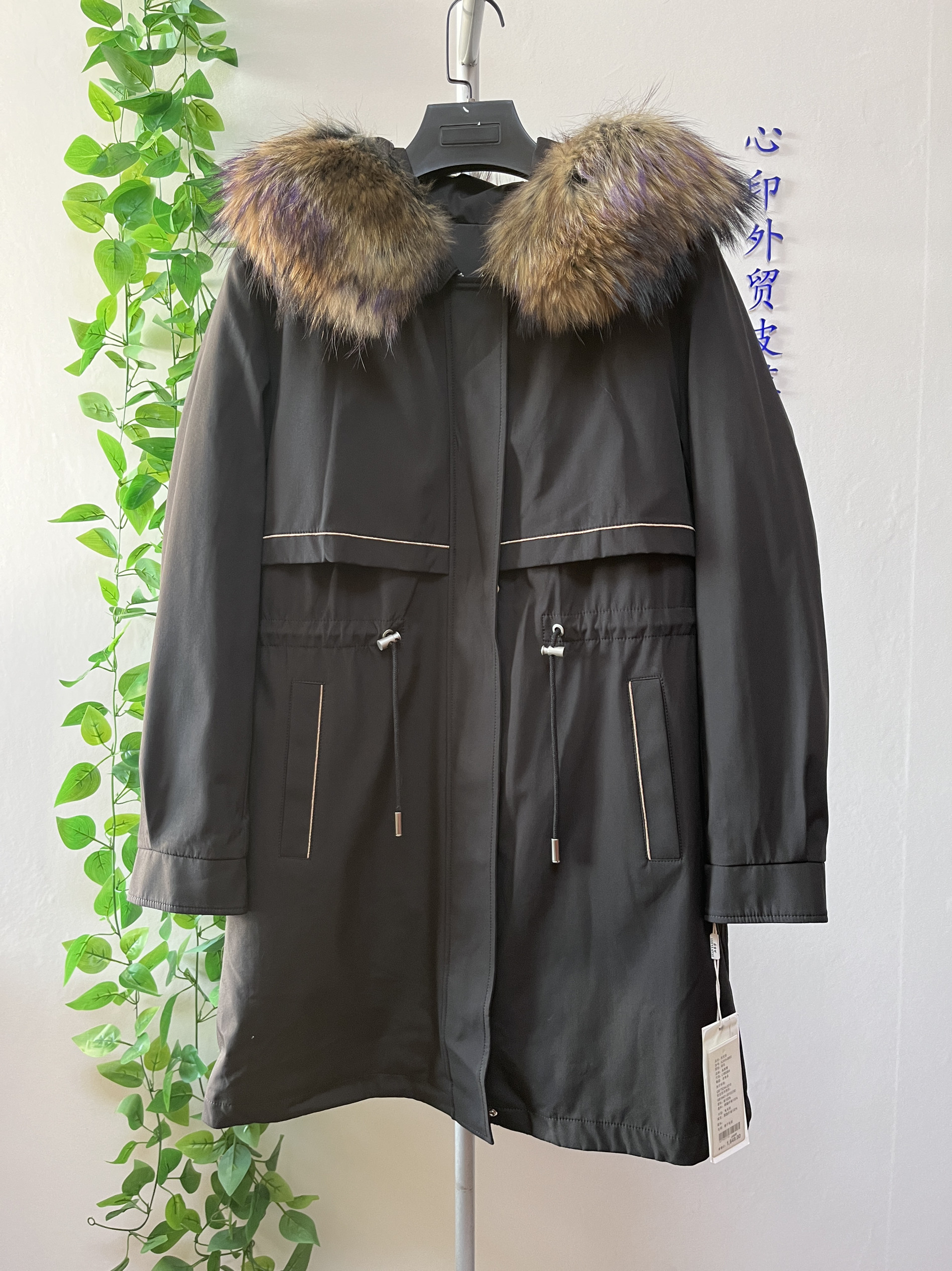 新款派克服女獭兔毛内胆可拆卸中长款貉子毛领外套加厚保暖8963