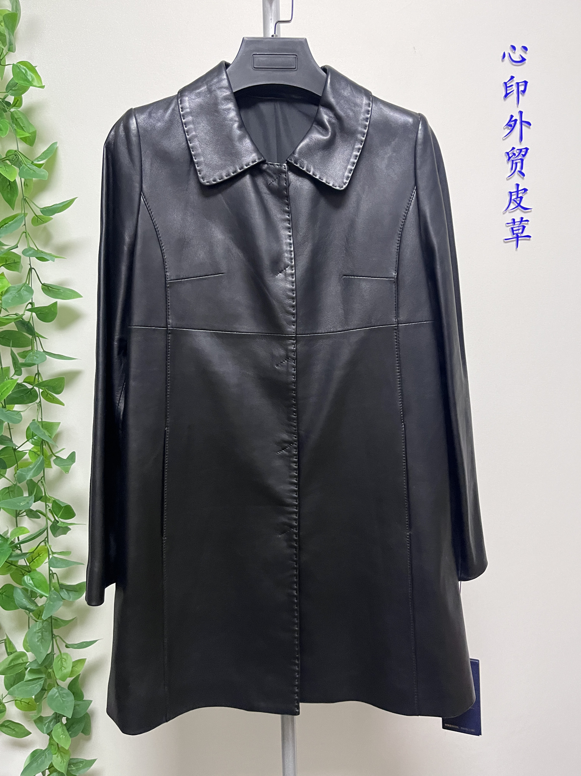 工厂清仓女中长款时尚洋气高端断码尾货绵羊皮西装  外套灰色特价