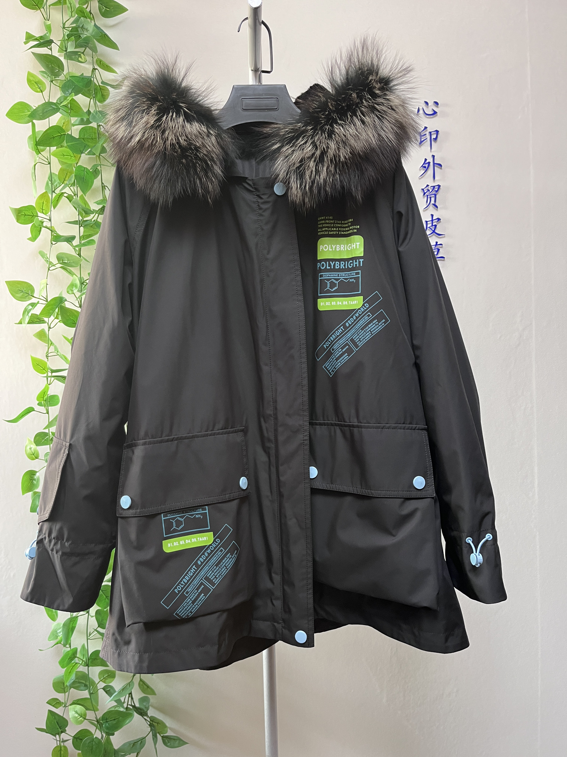 尾货女士时尚新款派克服中长款獭兔内胆保暖貉子毛领福利款  2083