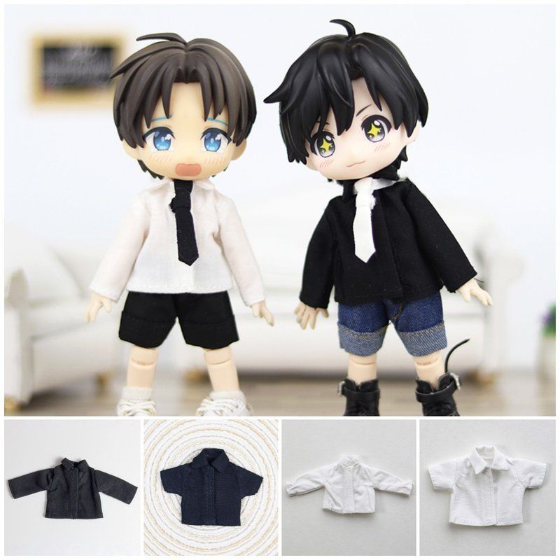 ob11娃衣衬衣12分修身款白色黑色衣服BJD素体YMY穿GSC P9修身内搭