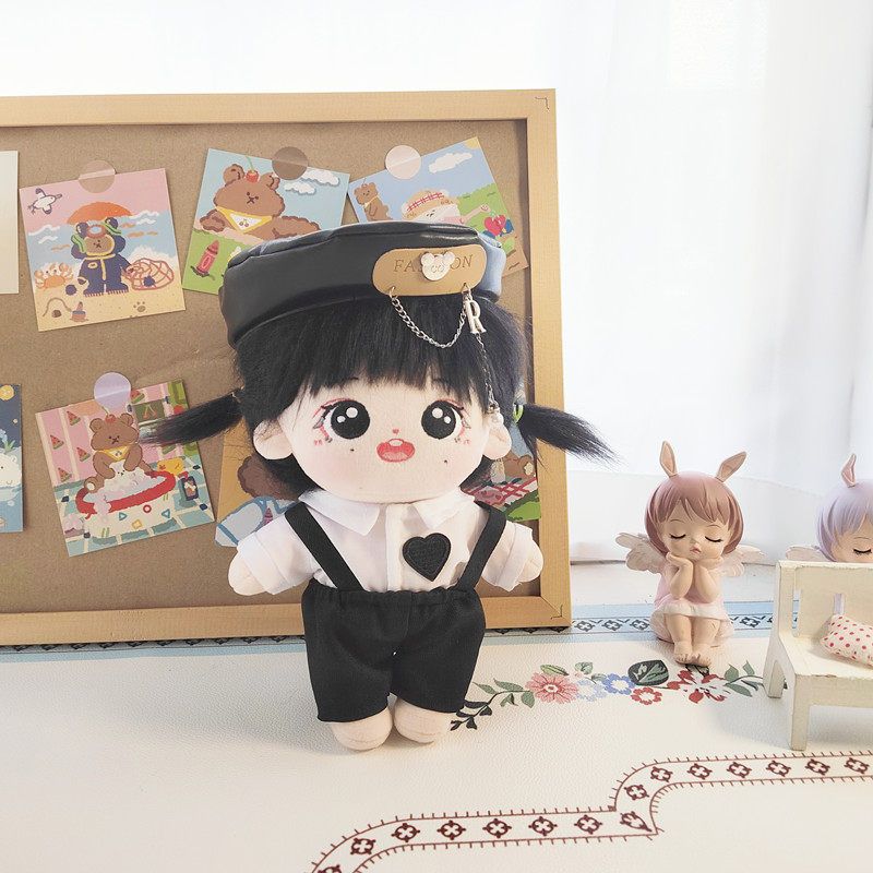 棉花娃娃衣服20cm爱心炫酷三件套无属性明星娃换装娃衣