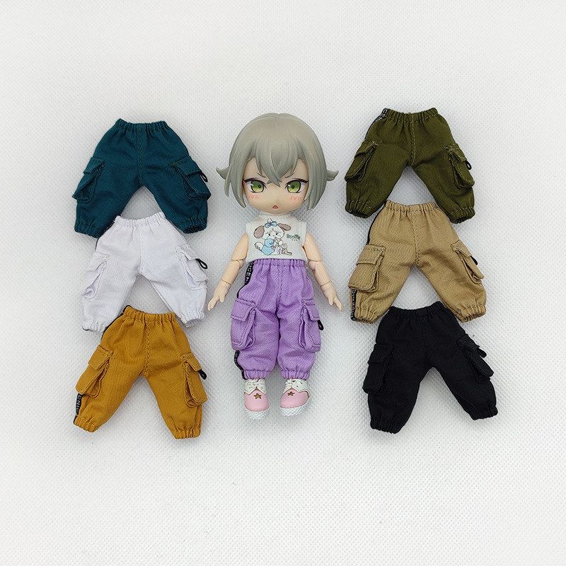 ob11娃衣 口袋工装裤 p10 gsc p9 ymy 12分bjd娃娃衣服休闲长裤子