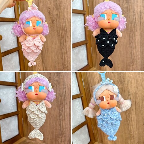 潮玩娃CRYBABY系列搪胶公仔换装娃衣手作美人鱼着替沙滩系列娃衣