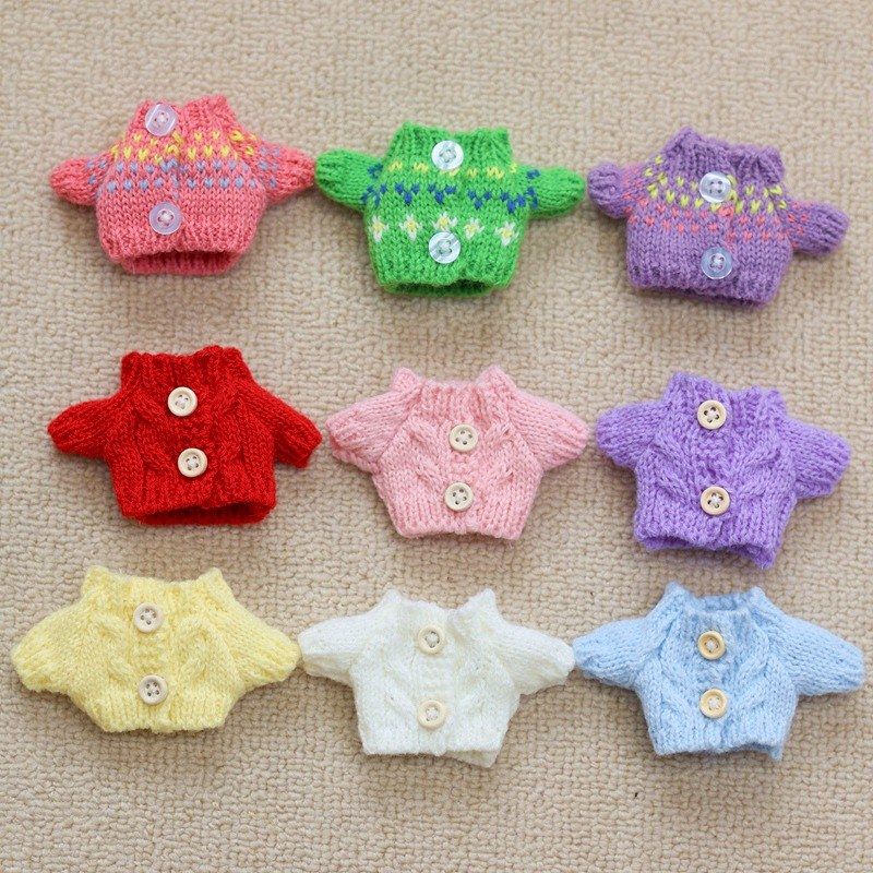 纽扣小毛衣适用拉布布衣服小棉花娃娃服饰掌门狗挂饰配件娃衣木扣