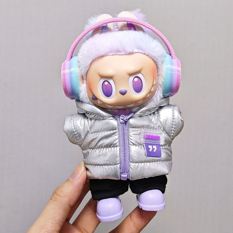 仅娃衣】123代拉布布玩偶冬季羽绒服套装17厘米LABUBU玩偶衣服