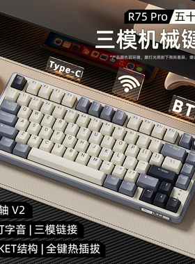RK R75Pro客制化无线机械键盘蓝牙三模热插拔gasket女生电竞游戏