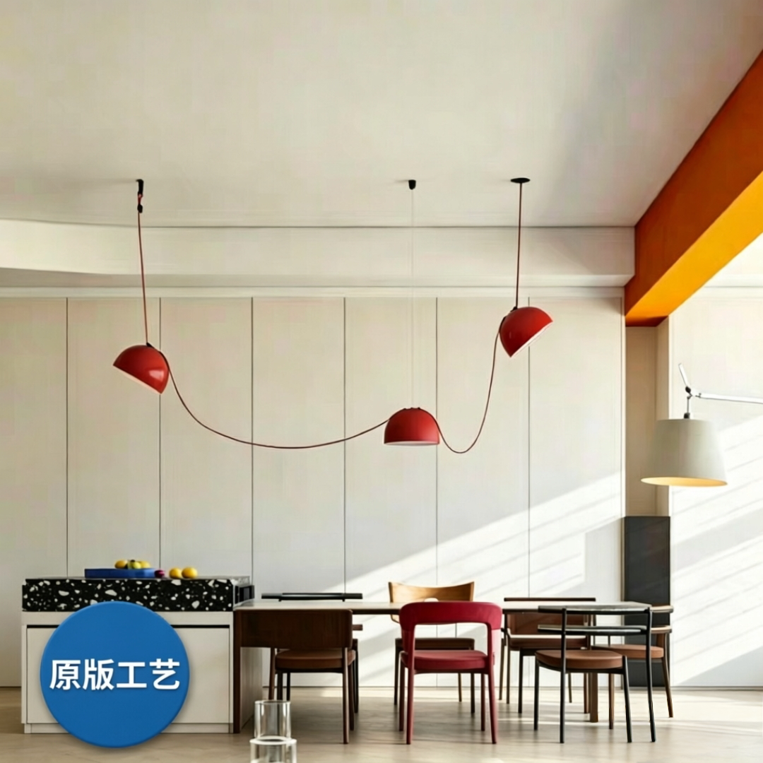 北欧餐厅吊灯长条皮带灯极简网红轻奢设计师吧台岛台餐桌创意灯具