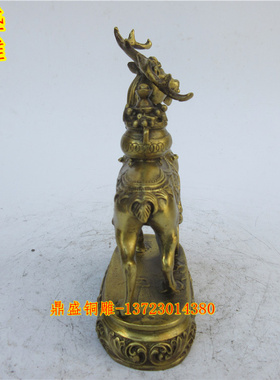 福鹿一路发财工艺品摆件风水铜器