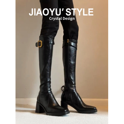 现货！！【免费试穿】牛皮长靴