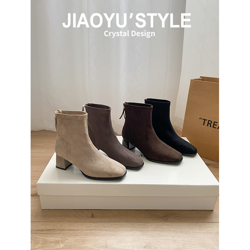 现货！！【免费试穿】牛皮短靴