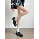 通勤玛丽珍单鞋 真皮 英伦风小皮鞋 女2025秋冬新款 骄屿厚底乐福鞋