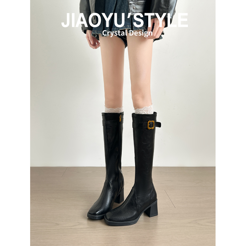 现货！！【免费试穿】牛皮长靴