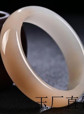 高品质新疆和田玉藕粉色正圈外蒙料手镯少女仿玉镯子新疆风送礼品