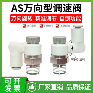 气动调速阀360度旋转万向节流阀AS1301F 2301F