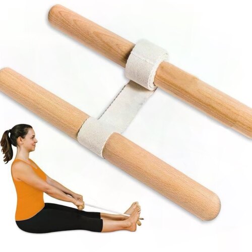 阻力榉木木质手柄便携式拉伸锻炼器材肩部腿部关节康复家庭健身房