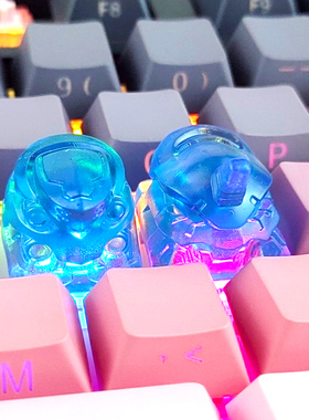 蓝色透明新世纪福音战士EVA初号机二号机十字轴专用机械键盘键帽