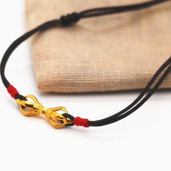 999纯金古法黄金24k纯黄金杵背云佛珠配件配饰DIY锁骨链项链现货