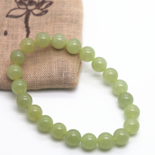 天然和田玉8mm10mm糖料12mm圆珠配蜜蜡手串手链单圈一物一图