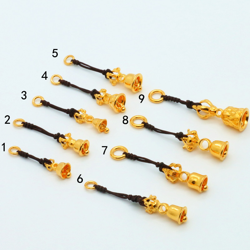 999足金24k纯黄金金刚铃佛珠挂件手工编织样式新颖现货销售卡子
