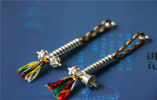 七玲珑925纯银记数侧挂文玩金刚铃金刚杵文玩DIY佛珠配件配饰