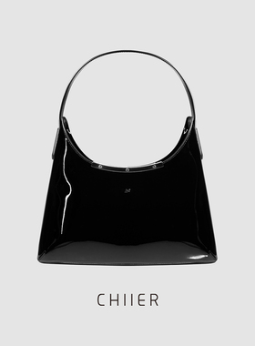 CHIIER复古摩登系列复古梯形金属腋下包气质小众纯色大容量@B72