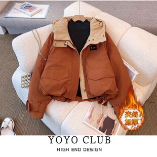 宽松时髦派克服2026百搭夹棉外套女潮流 时尚 品牌折扣胖MM大码 韩版