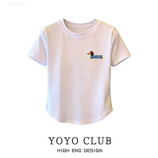 辣妹修身 品牌折扣大码 T恤2026夏季 洋气减龄圆领短袖 显瘦上衣 女装