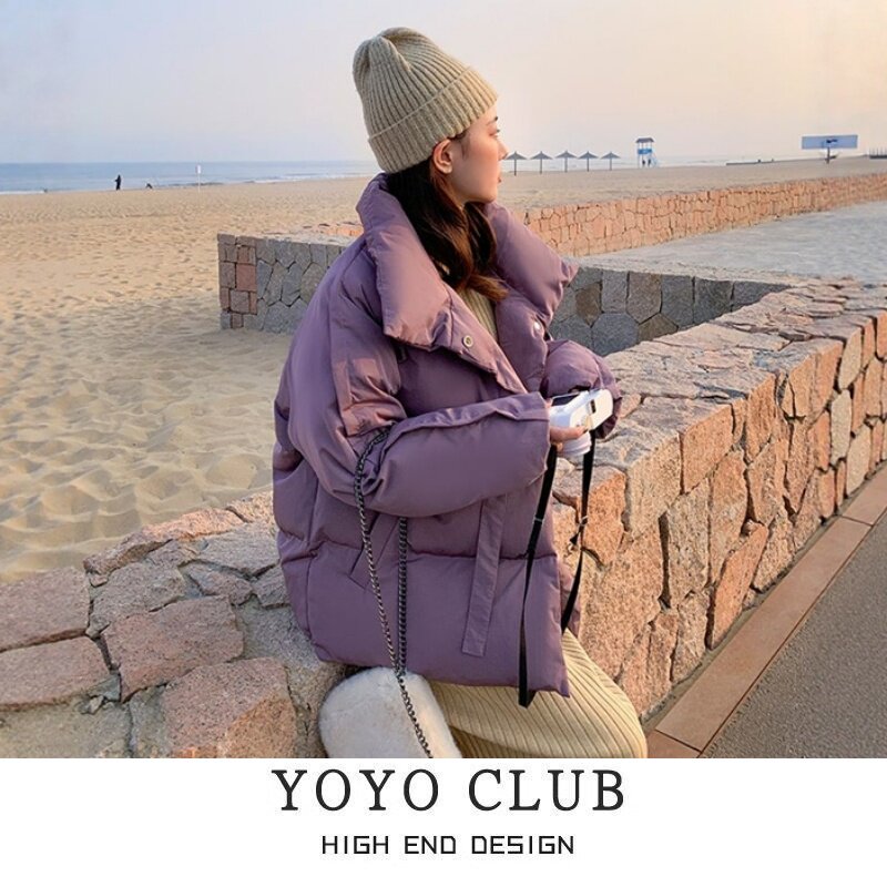 胖MM韩版宽松立领面包服棉服女潮